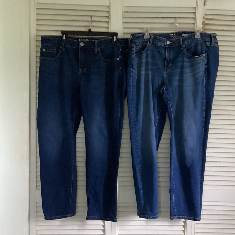 torrid Dark Blue Straight-Leg Jeans Duo plus size 16R sold as a pair